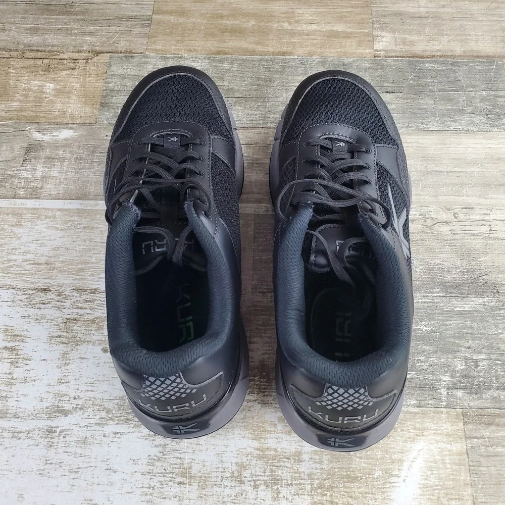 Kuru Quantum 2.0 Mens Shoes Sz 9.5 Wide Running Black Slate Gray Lace Up Sneaker